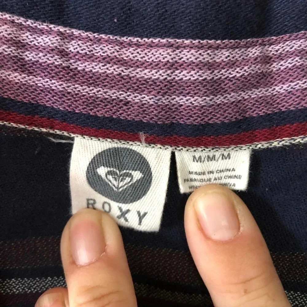 ROXY Striped Button Up - Picture 3 of 9